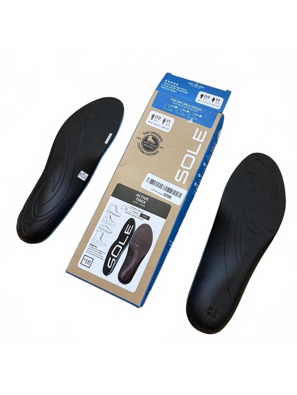 Sole Active Thick Insoles Arch Support Men Size 9 Women Size 11 NWT NIB - Picture 2 of 8